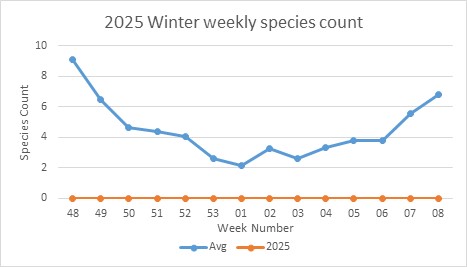 Count of species per week